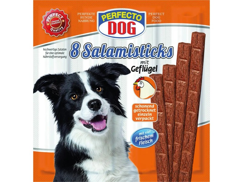 Perfecto Dog HundeSnack Salami mit Geflügel Hunde Snack 8 Stück kaufen