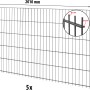 Floraworld Doppelstabmattenzaun-Set, anthrazit, 103x1000cm, mit 5 Zaunelementen und 6 Pfosten.