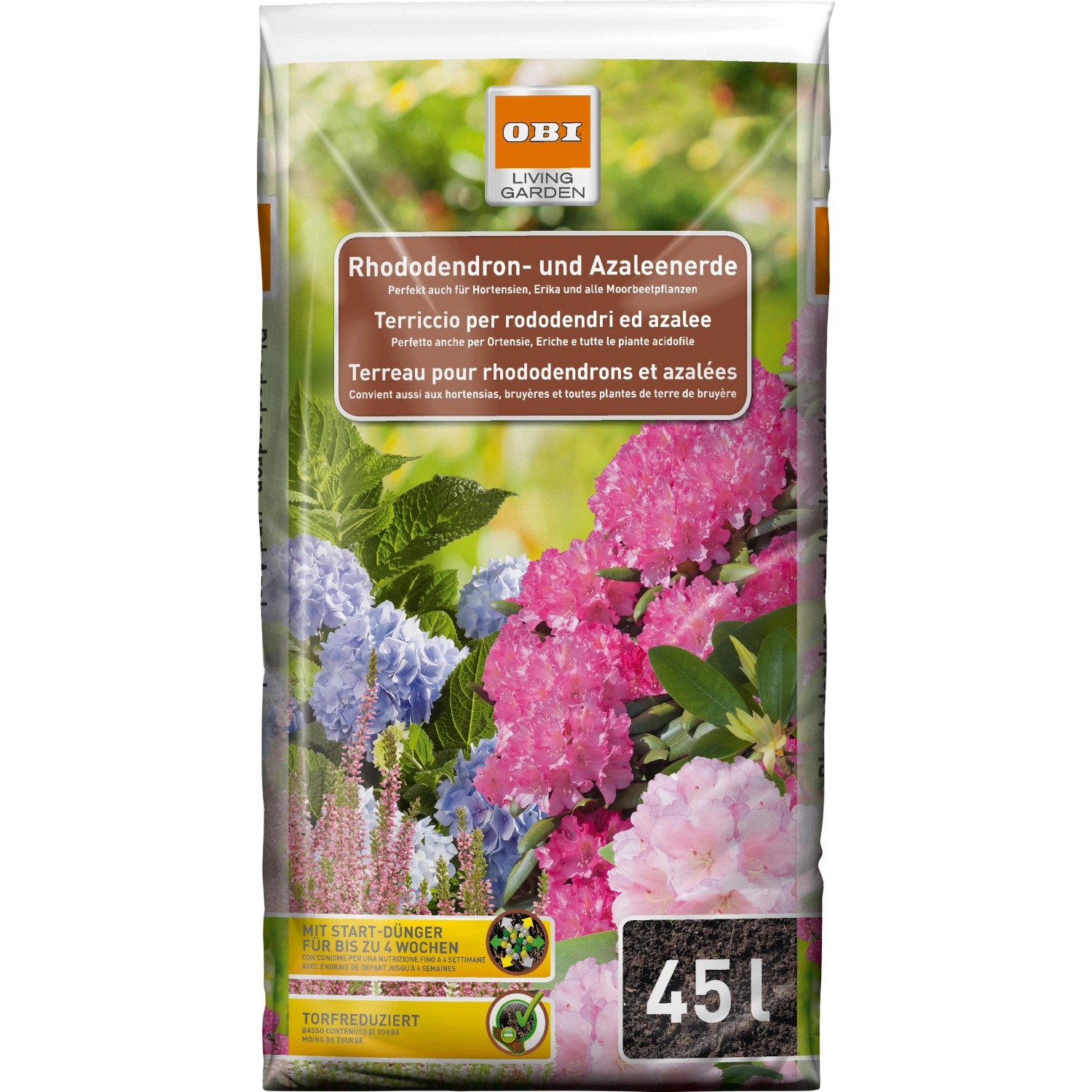 Palette OBI Rhododendronerde (51x45L) für Moorbeetpflanzen wie Azaleen und Hortensien.