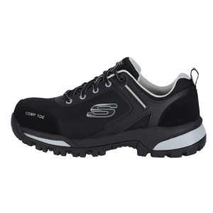 Skechers Strigax Gatlon Herren Sicherheitsschuhe S3L in Schwarz-Grau mit Komposit-Zehenschutz und rutschfester Sohle.