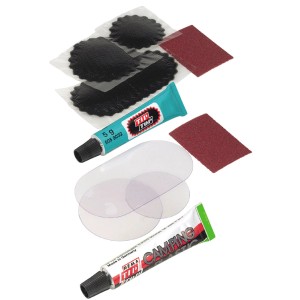 Tip-Top Universalflickzeug für Gummi & Plastik: Flicken, Kleber, Schleifpapier für Reparaturen.