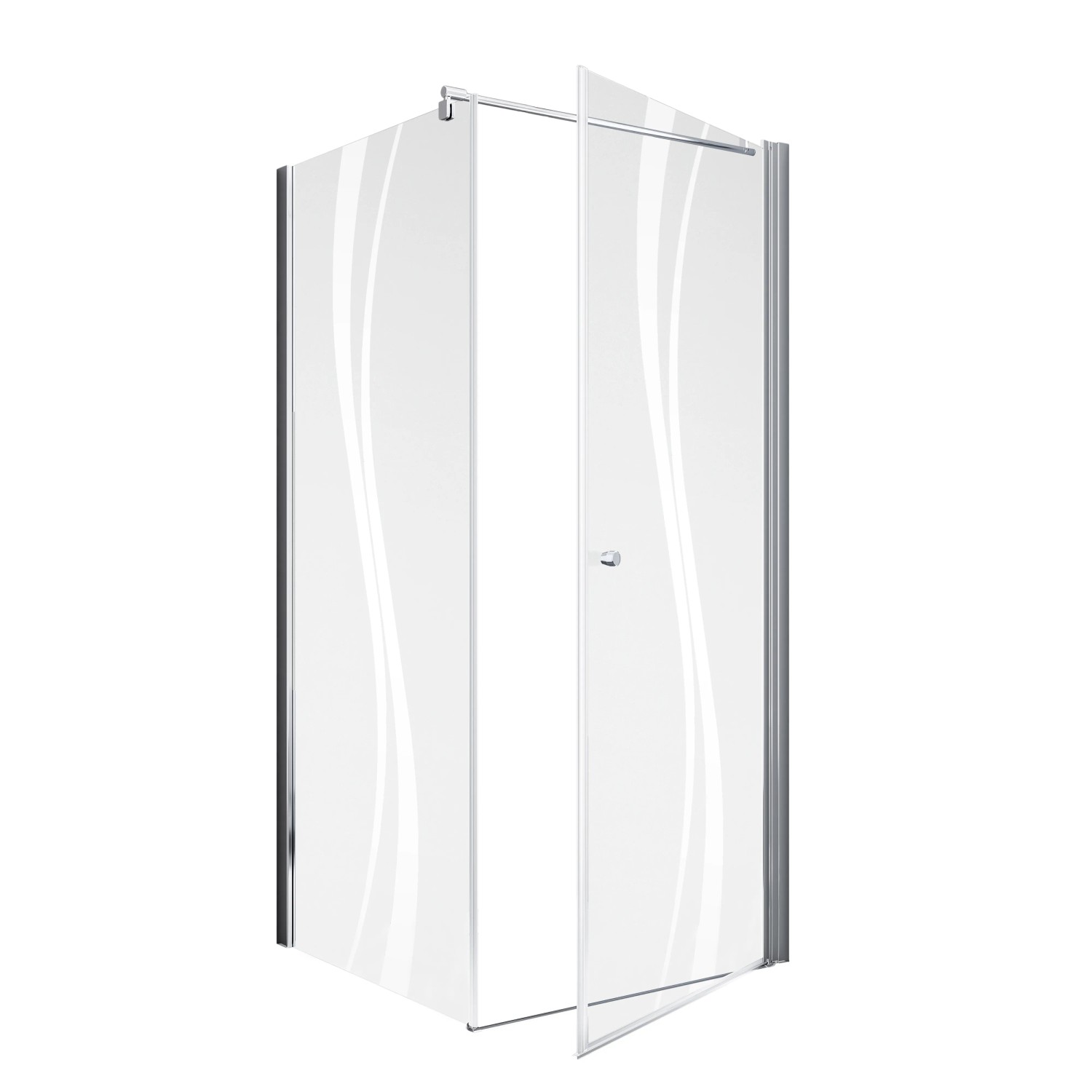 Schulte Alexa Style 2.0 Duschwand mit Drehtür und Seitenwand, 80x80x192 cm.