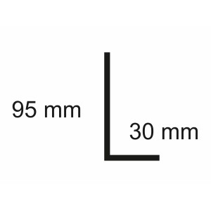 Sarei Winkelprofil 95/30 HG18, Schemazeichnung mit Maßangaben.