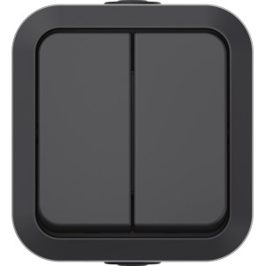 Grau-anthrazit Doppel-Wechselschalter Aqua Pro für Feuchträume und Außenbereiche.