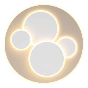 Globo Deckenleuchte Monty Metall Weiß matt Ø49 cm x 5,5 cm