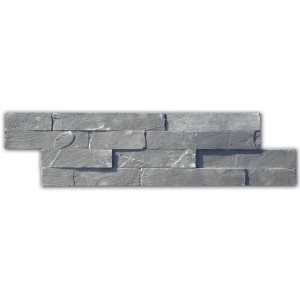 Verblender Schiefer Schwarz, 40x10 cm, für die Wandgestaltung im Innenbereich.