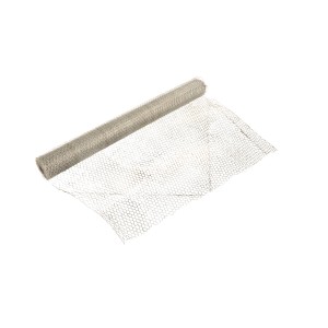 Aufgerollter, verzinkter 6-Eck-Drahtzaun, 25 mm Maschenweite, für Tiergehege.