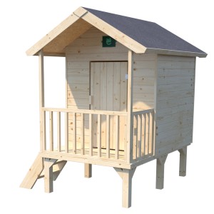 Soulet Kinderspielhaus Kangourou+ aus Holz mit Terrasse, 167x181x200cm.