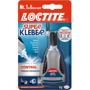 Loctite Superkleber Control, 3g Flasche mit Präzisionsspitze für sauberes Kleben.