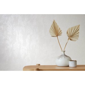 Weiße Vliestapete Nabucco Uni Glanz mit leichter Struktur für Wohnräume.