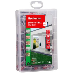 Fischer Meister-Box Outdoor mit 130 Dübeln und Schrauben für den Außenbereich.