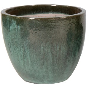 M Collections Pflanztopf Egg Pot, 60 cm, Moosgrün, glasierter Blumentopf für den Außenbereich.