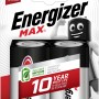 Energizer Max D Mono Alkaline Batterien, 2er-Pack, ideal für anspruchsvolle Geräte.