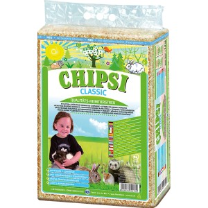Verpackung Chipsi Classic Presspack Kleintierstreu 3,2kg. Staubarme, saugstarke und geruchsbindende Holzspäne.