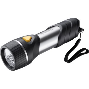 Varta Day Light Multi LED F30 Taschenlampe mit Handschlaufe und Batterien.