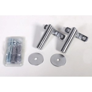 Handlaufkonsole matt Chrom L-Form - Handlauf Zubehör 2er Set Ø 52 mm