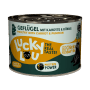 Lucky Lou Katzen-Nassfutter Senior Geflügel, 200g Dose. Alleinfutter für ältere Katzen mit Geflügel, Karotte und Kürbis.