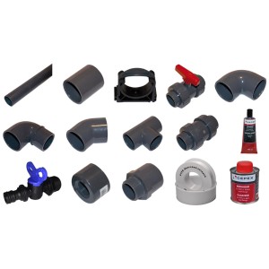 Chemoform Verrohrungsset Premium für Stahlwandpools mit Rohren, Ventilen und Reiniger.