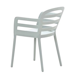 Garten Impressions Kunststoffstuhl Formello in Olive, Gartenstuhl mit Armlehne und Lattenmuster.