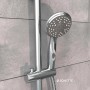 Schütte Aqua-2-Save Handbrause, Chrom, mit Wasserstopp für sparsames Duschen.