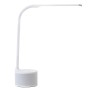 Weiße Vasner LED Schreibtischleuchte Lumbeat mit Bluetooth Lautsprecher und USB-Ladeport.