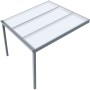 Graue Terrassenüberdachung Professional 300x300 cm mit opalen Polycarbonatplatten.