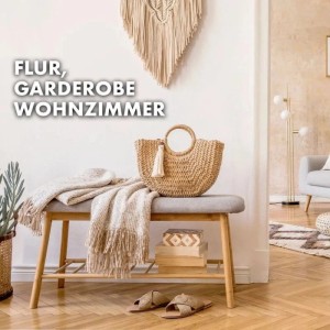 KARAT Bambus Sitzbank Montana Schuhregal mit Stauraum und Sitzkomfort 34 x 90 x 45 cm