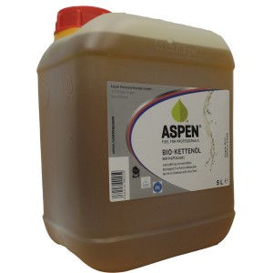 Kanister Aspen Bio-Kettenöl 5 l mit Haftzusatz für Kettensägen.