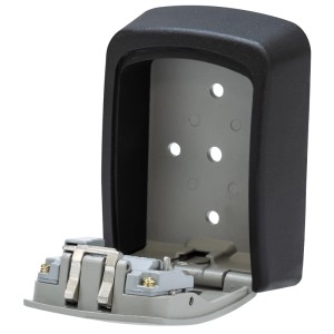 Offener Abus Schlüsseltresor KeyGarage 707 zur Wandmontage in Silber und Schwarz.