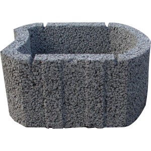Grauer Parkflor Pflanzring aus Beton, 20x36x41 cm, für Garten und Terrasse.