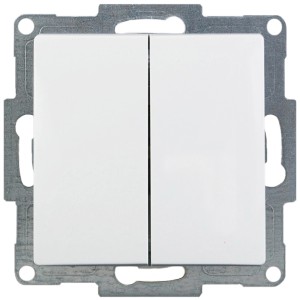 Visage2 Wechsel-/Wechselschalter in Arktis-Weiß für moderne Elektroinstallation.