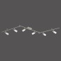 Just Light LED-Spot, 6-flammig, Stahl, mit satiniertem Glas. Moderne Deckenleuchte für optimales Licht.
