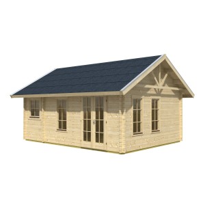 Skan Holz Gartenhaus Bern 2, Weekendhaus aus unbehandelter Fichte mit Dachlattung.