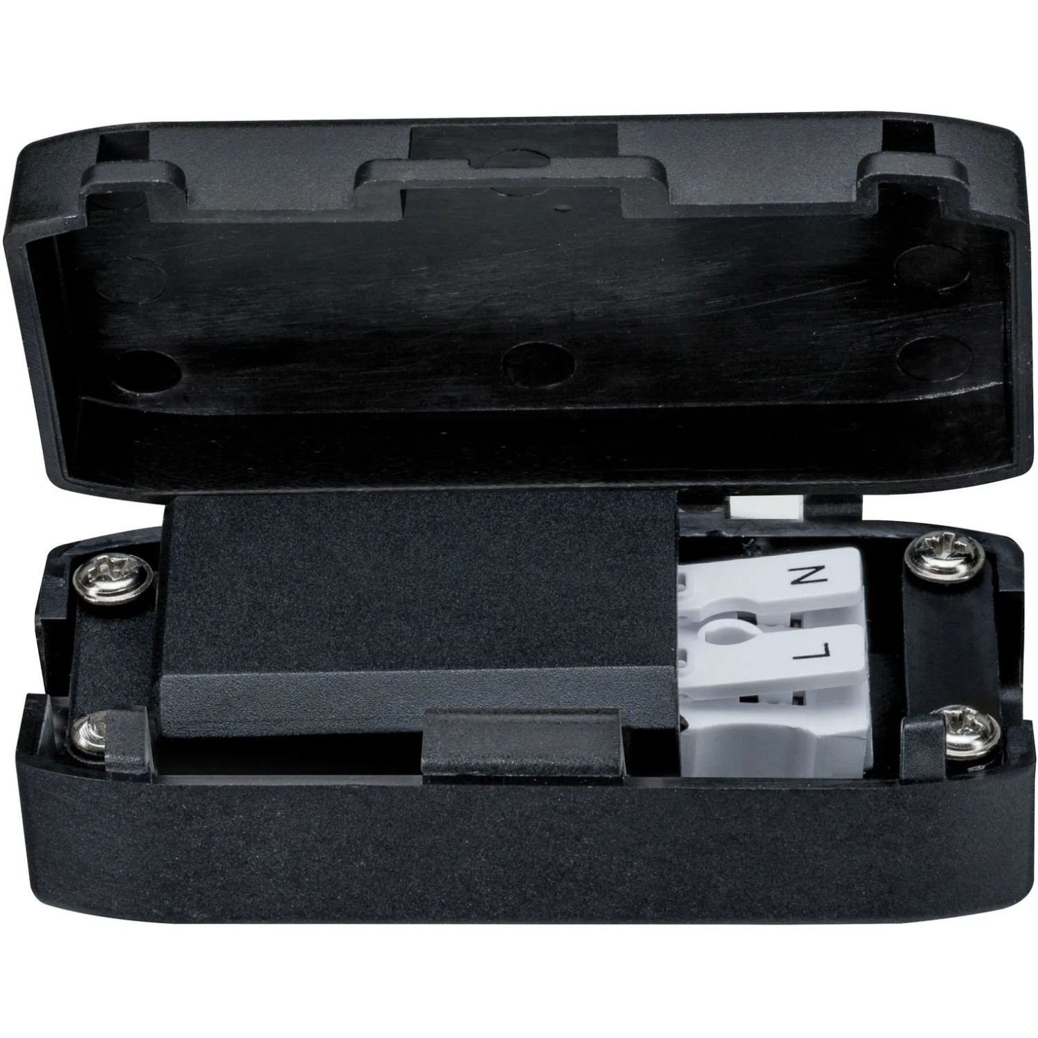 Detailaufnahme der Anschlussdose für Paulmann Suon LED Einbauleuchten.