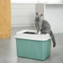Rotho Katzentoilette Eco Berty in Mistletoe Green mit Katze.
