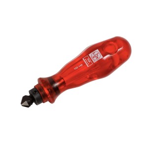 LUX Handsenker HSS 12 mm mit rotem Griff zum Entgraten von Holz und Metall.