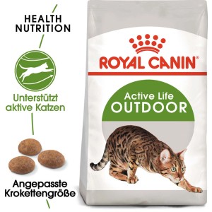 Royal Canin Outdoor Katzenfutter Trocken für Freigänger, 2 kg Packung.