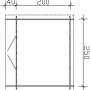 Grundriss Skan Holz Gartenhaus Palma 1, 250x200 cm, unbehandeltes Holz.