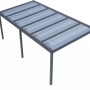 Anthrazit Terrassenüberdachung Professional, 600x300 cm, klare Polycarbonat-Platten.
