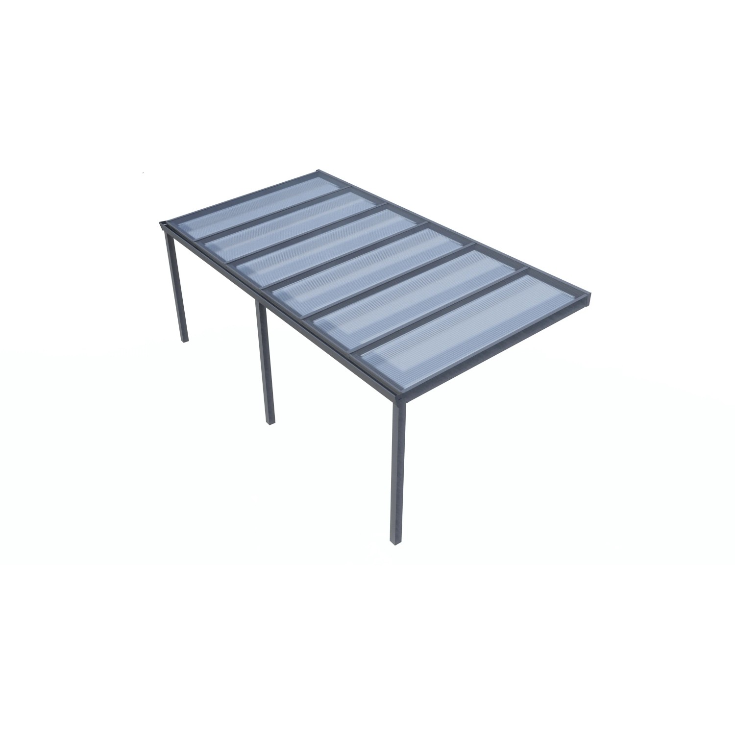 Anthrazit Terrassenüberdachung Professional, 600x300 cm, klare Polycarbonat-Platten.