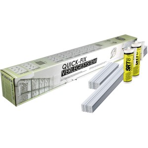 Quick-Fix Verlegesystem für Glassteine: Set mit Profilen und Kleber für 40 Glassteine.
