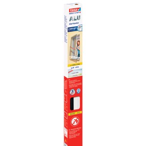 Verpackung des Tesa Fliegengitter Alu Rahmen Comfort Fenster, 150x120cm, weiß.