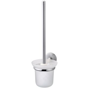 Fackelmann WC-Bürste Fusion mit Halter in Edelstahloptik zur Wandmontage.