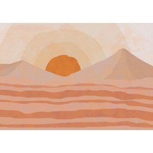 Komar Vlies Fototapete Sabbia, Wüstenlandschaft mit Sonne, 400x280 cm.