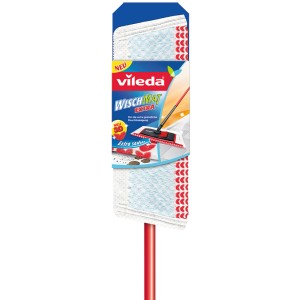 Vileda Wischmat Extra Flachwischer mit Teleskopstiel für die Bodenreinigung.