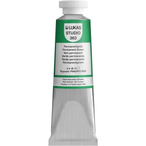 Lukas Studio Ölfarbe Permanentgrün, 37ml Tube für Künstlerbedarf.