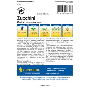 Kiepenkerl Profi-Line Zucchini Quine Samenpackung, Kletterzucchini für Hochbeete.