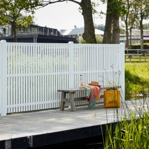 Plus Holz Sichtschutzzaun Sendai Nadelholz Weiß 180 cm x 140 cm