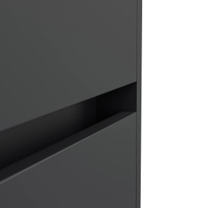 Detailaufnahme: Graues Sideboard Industrial von Posseik mit Schubladen und Griffmulden.