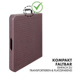 KARAT Klapptisch Gartentisch Saga Wetterfest Höhenverstellbar 120 x 60 cm